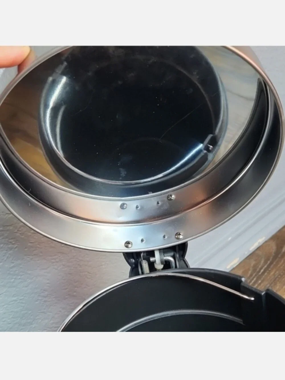 Mini 3 liter Silver Black Step Garbage Can